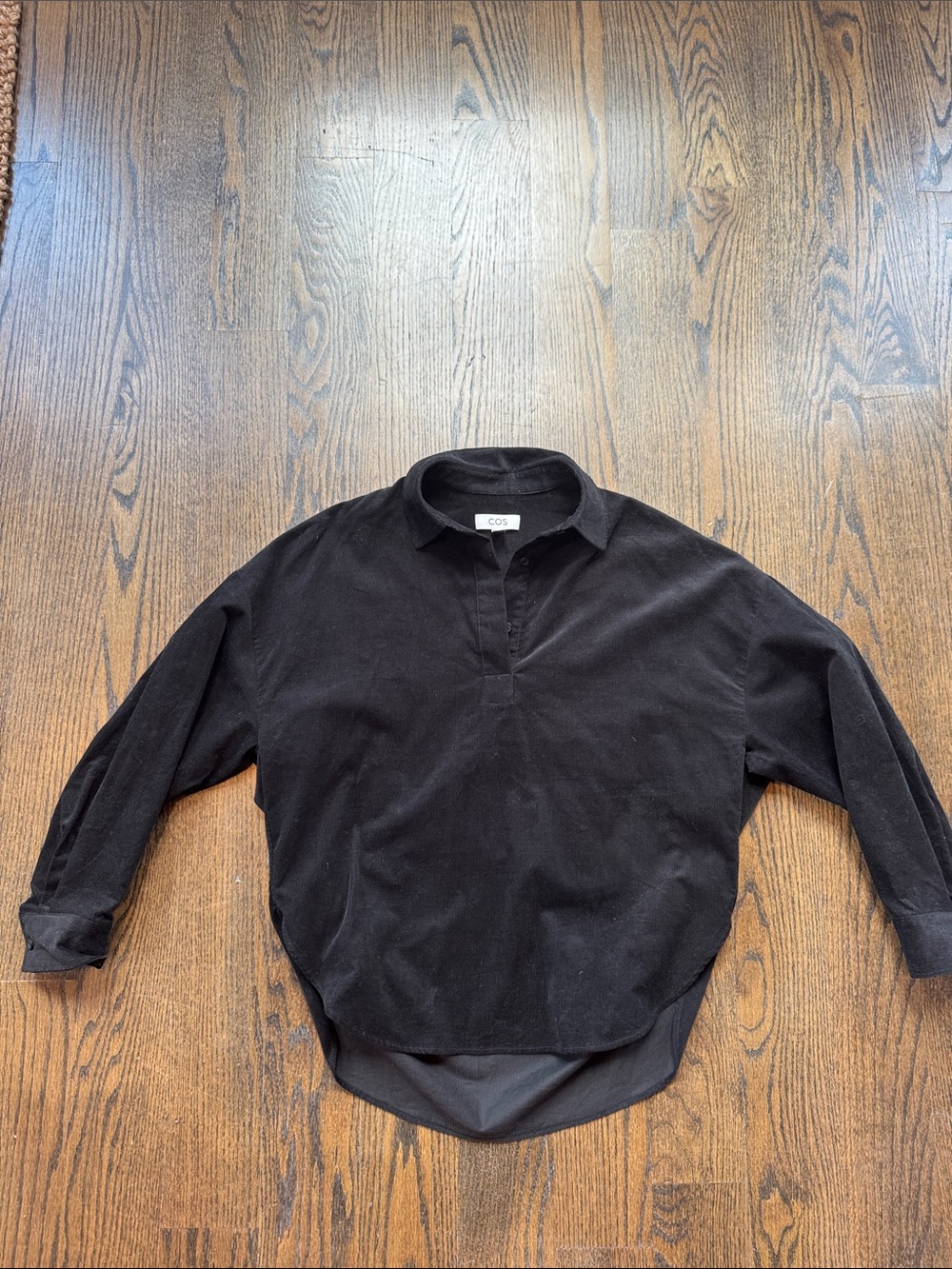 COS Black Corduroy Long SleeveShirt